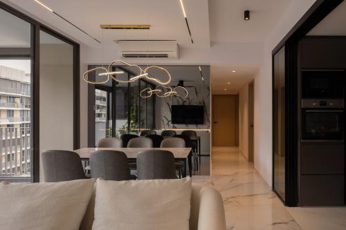 Modern Dining Room at Luxe Abode