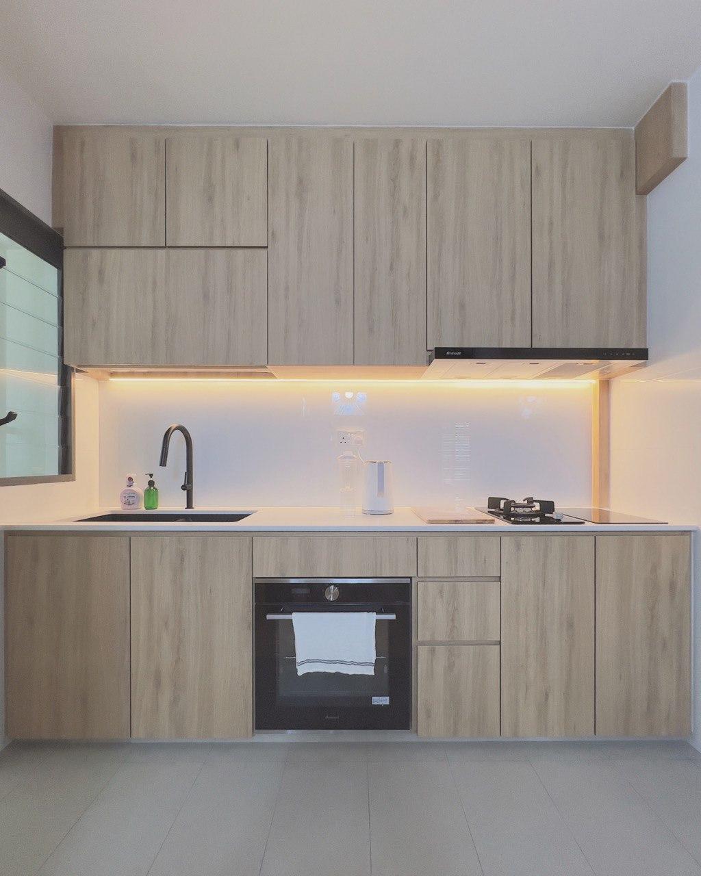 Scandinavian Kitchen with Countertop and Kitchen Island