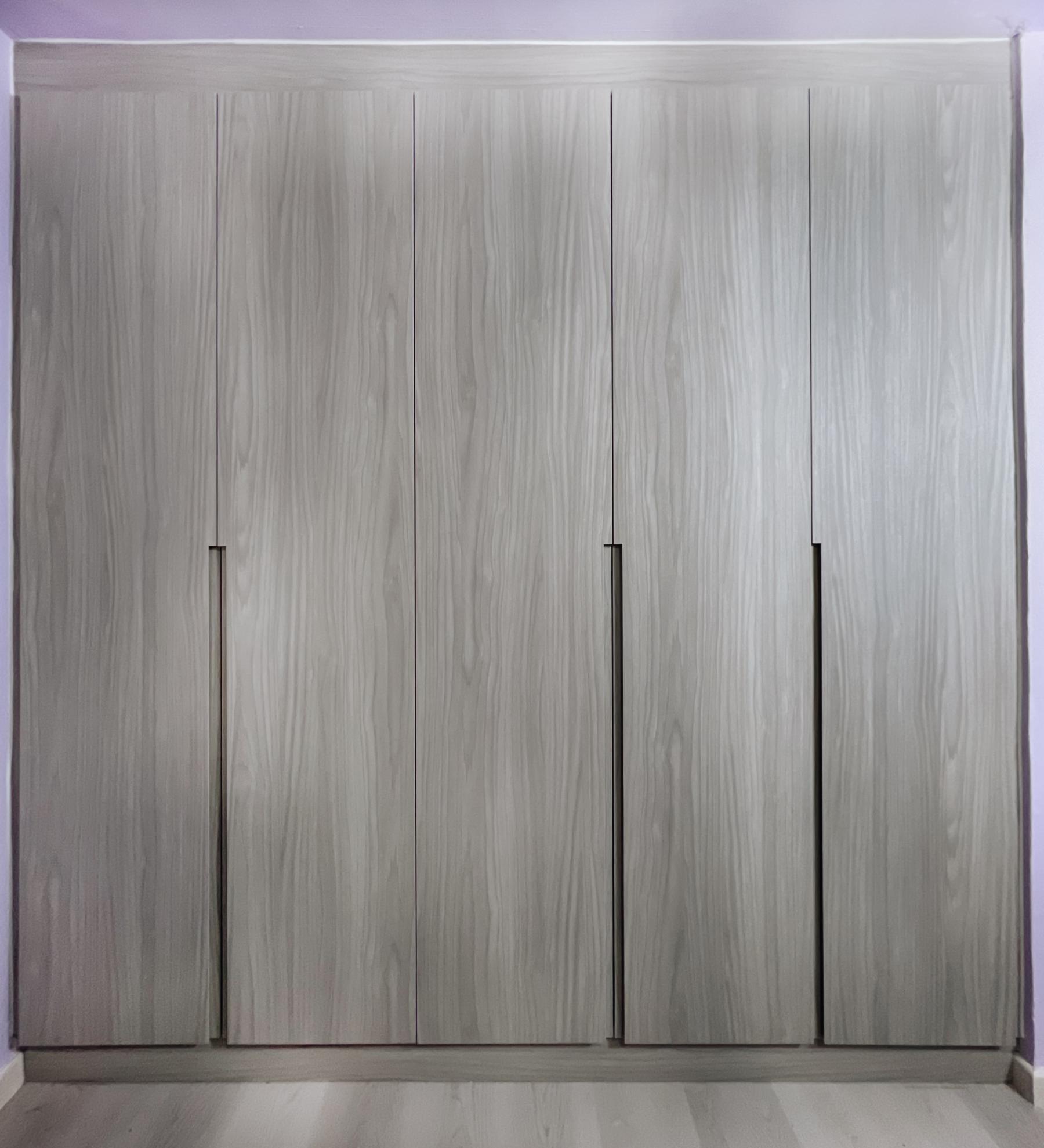 Modern Bedroom with Vinyl Flooring and Cement Floor