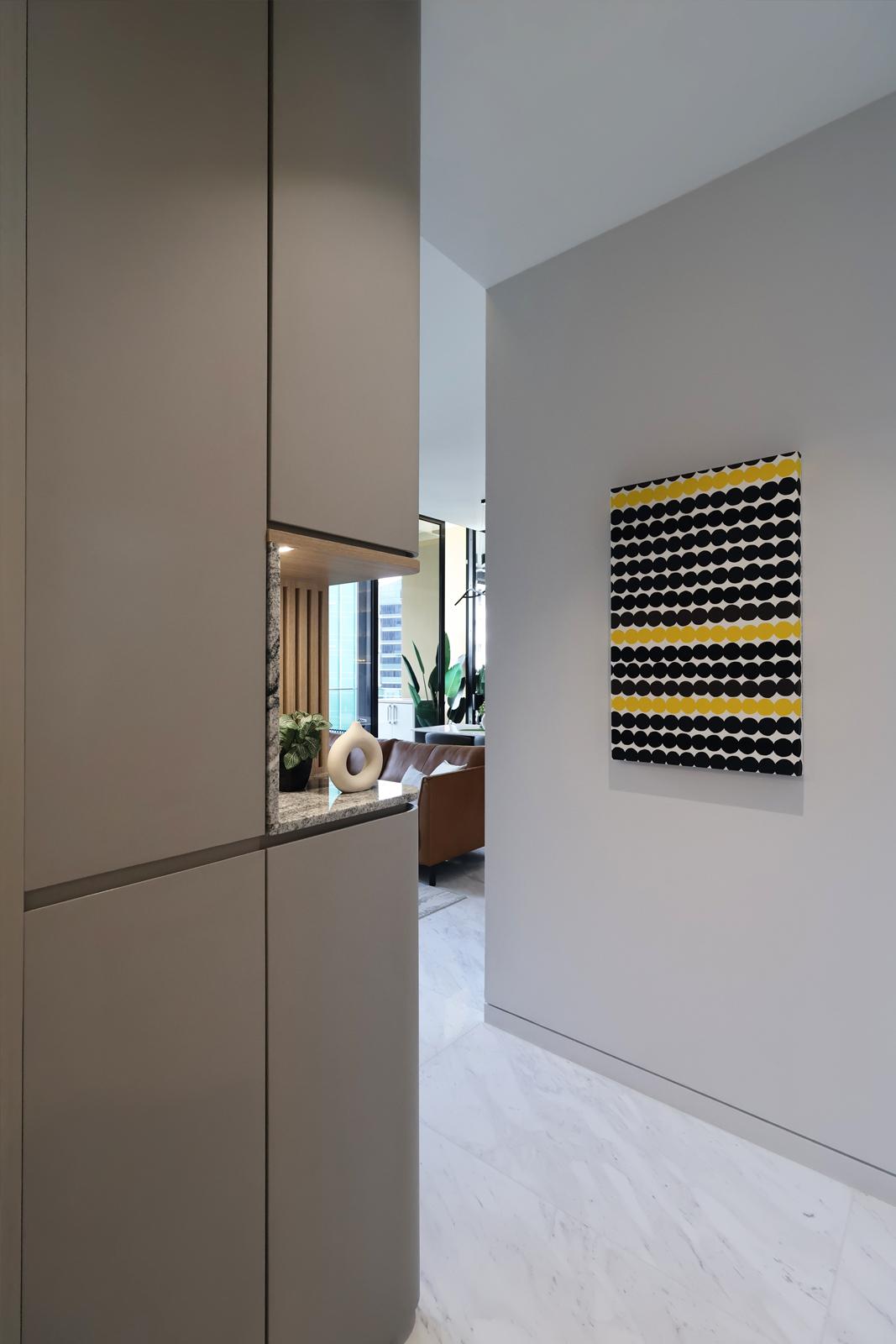 Contemporary Entryway with Small Storage and Shoe Cabinets