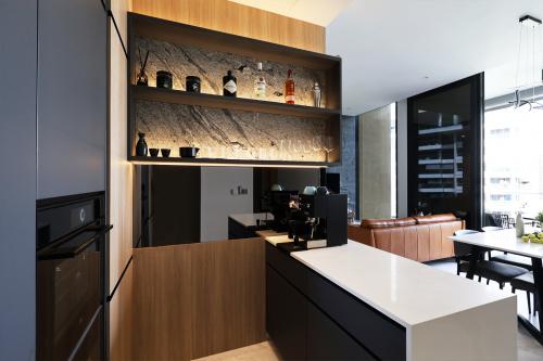 Contemporary Living Room at 3  Bedroom Condo @ Cairnhill
