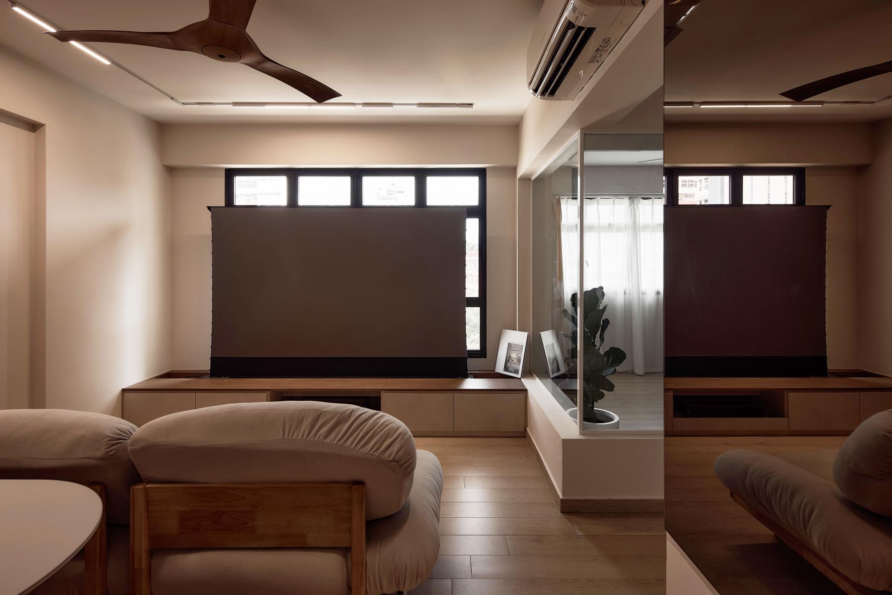 Minimalist Living Room with TV Console and Sofa