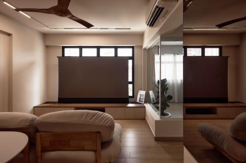 Minimalist Living Room at 63 Sims Place