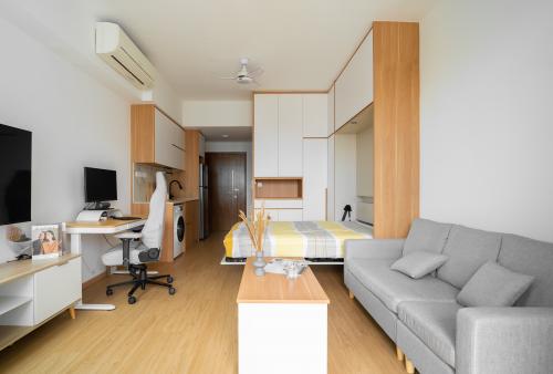 Contemporary Living Room at The Interweave