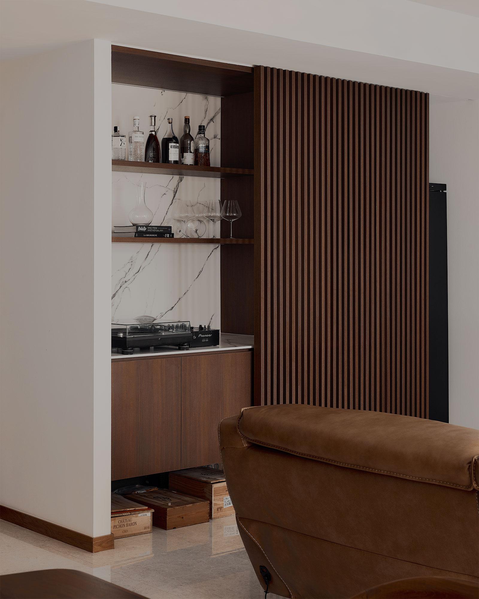 Contemporary Pantry with Feature Wall and Kitchen Backsplash
