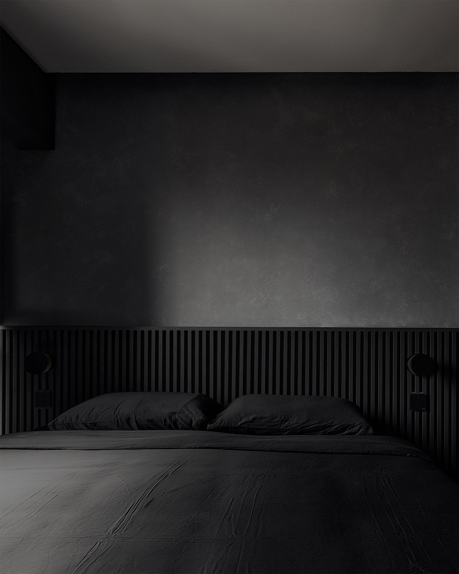 Contemporary Bedroom with Platform Bed and Vinyl Flooring