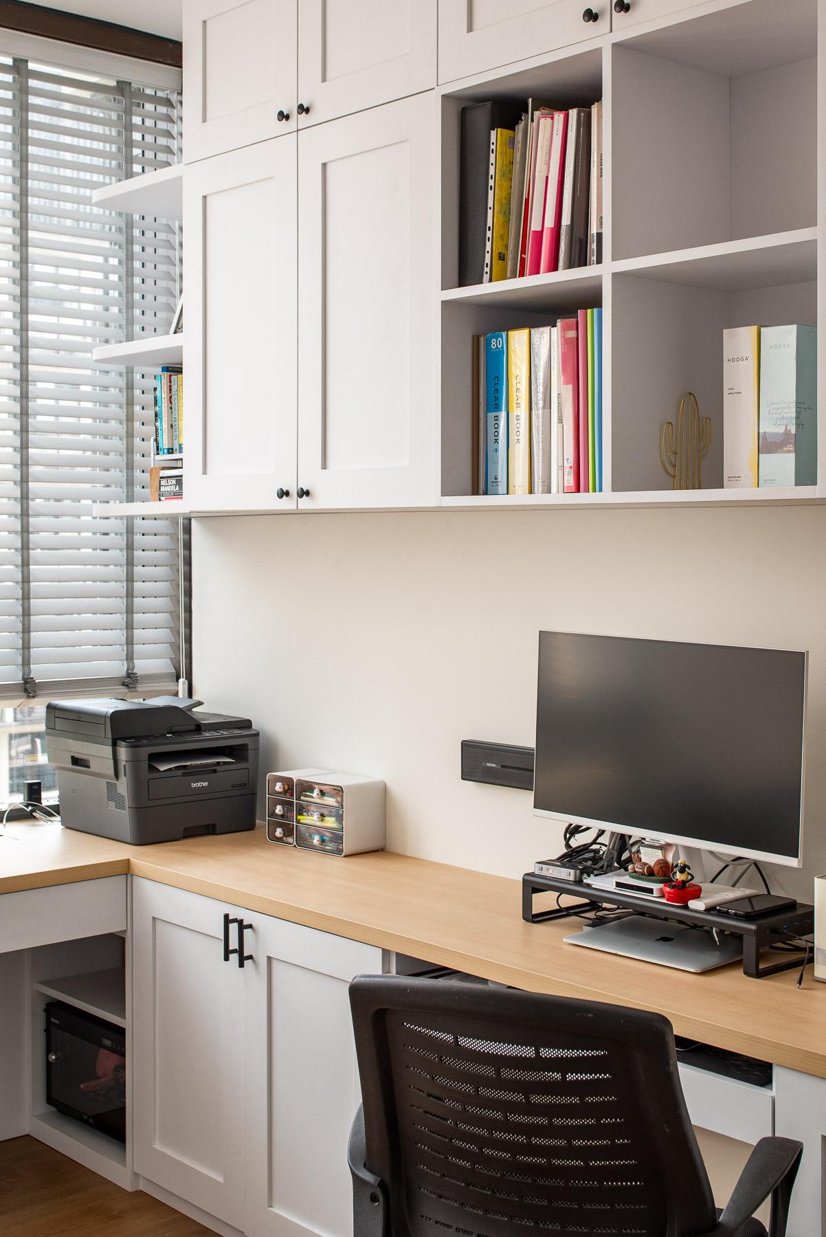 Country Study with Bookshelf and Computer