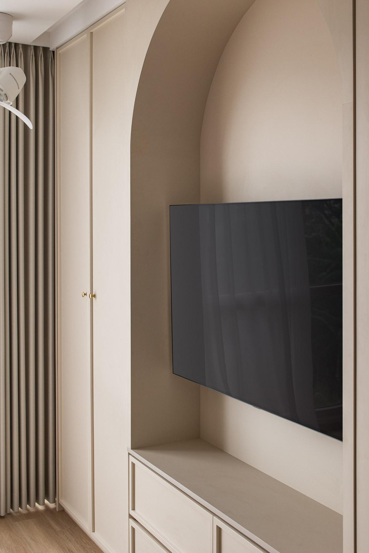 Modern Bedroom with Bookshelf and Wardrobe