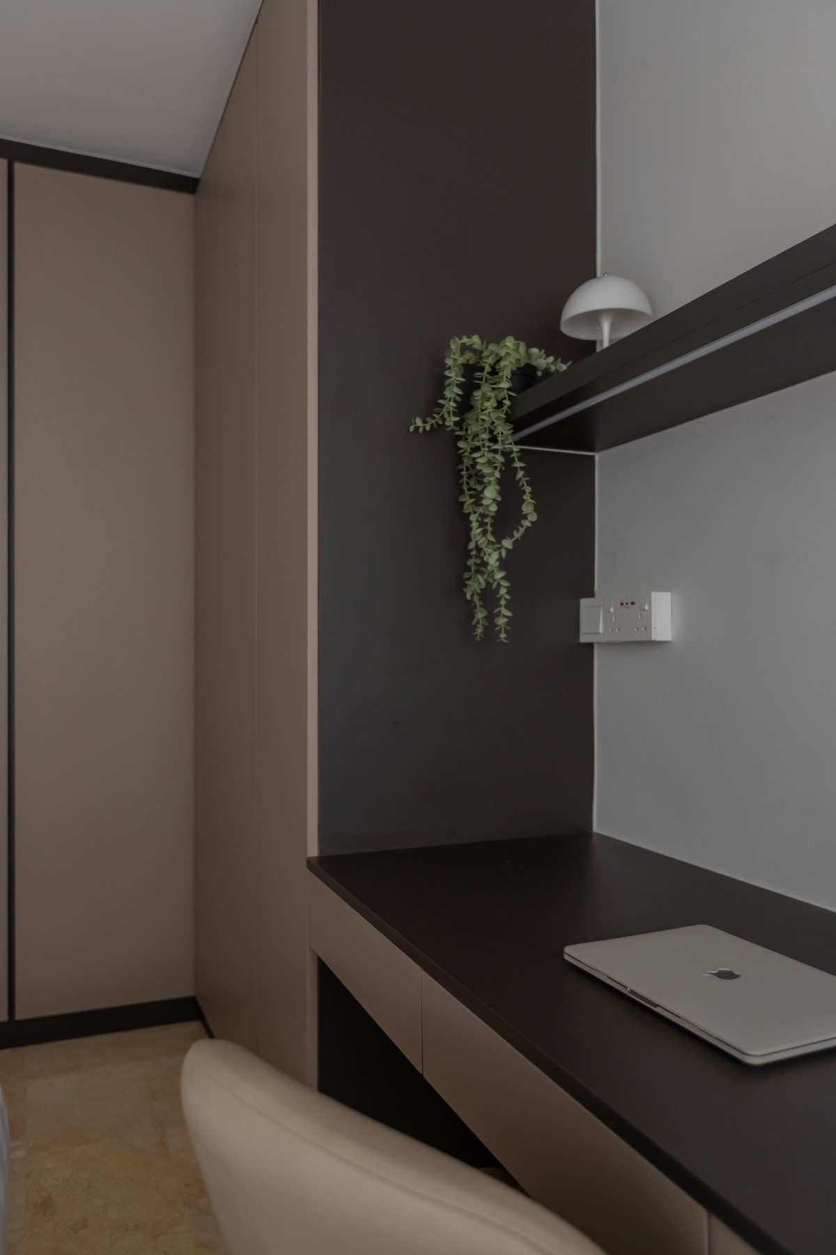 Contemporary Bedroom with Bookshelf and Wardrobe
