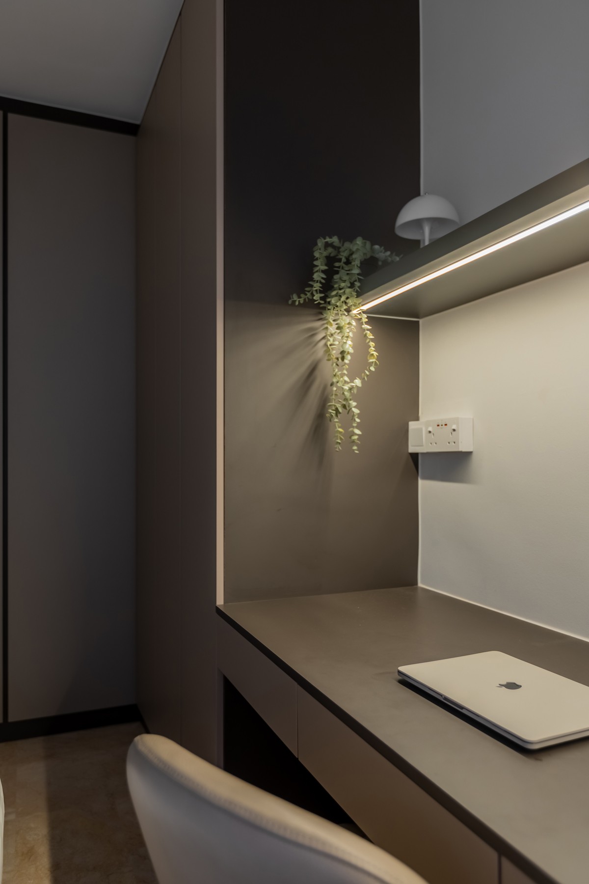 Contemporary Bedroom with Bookshelf and Wardrobe