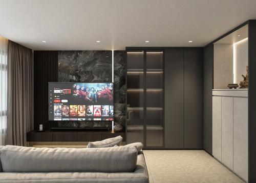 Modern Living Room at Dark luxury