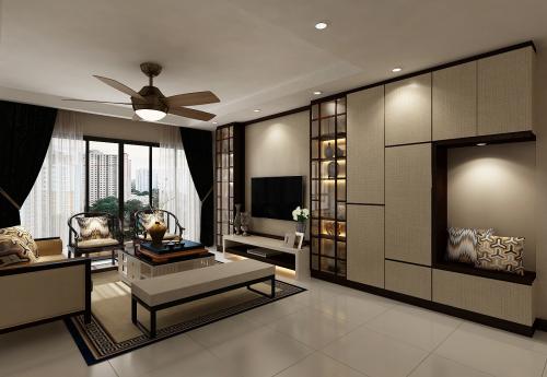 Modern Living Room at Punggol Drive