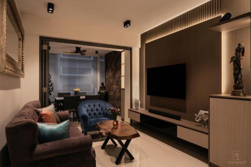 Contemporary Living Room at 102 Edgedale Plains (The Terrace)