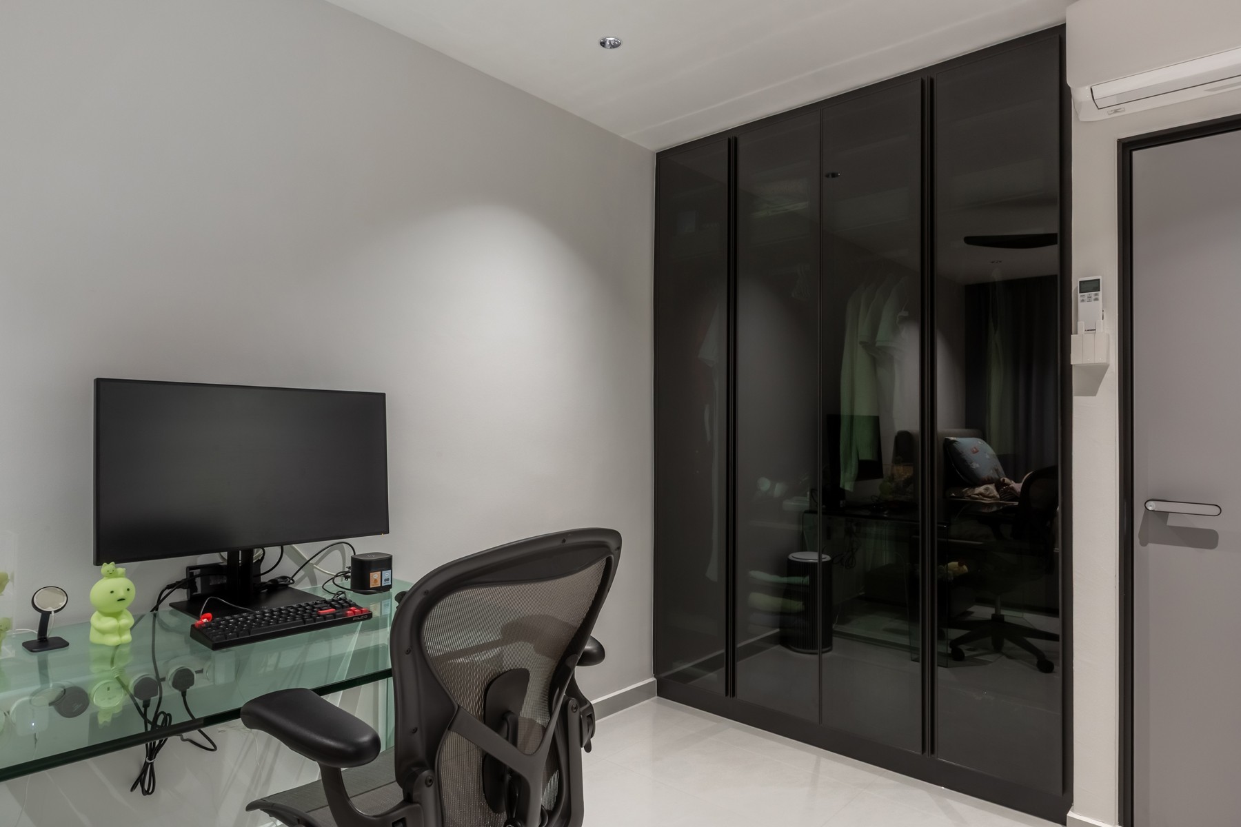 Contemporary Bedroom with Ceiling Light and Wardrobe