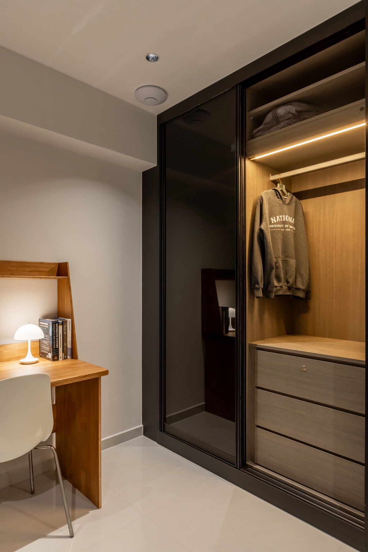 Contemporary Bedroom with Wardrobe and Sliding Wardrobe