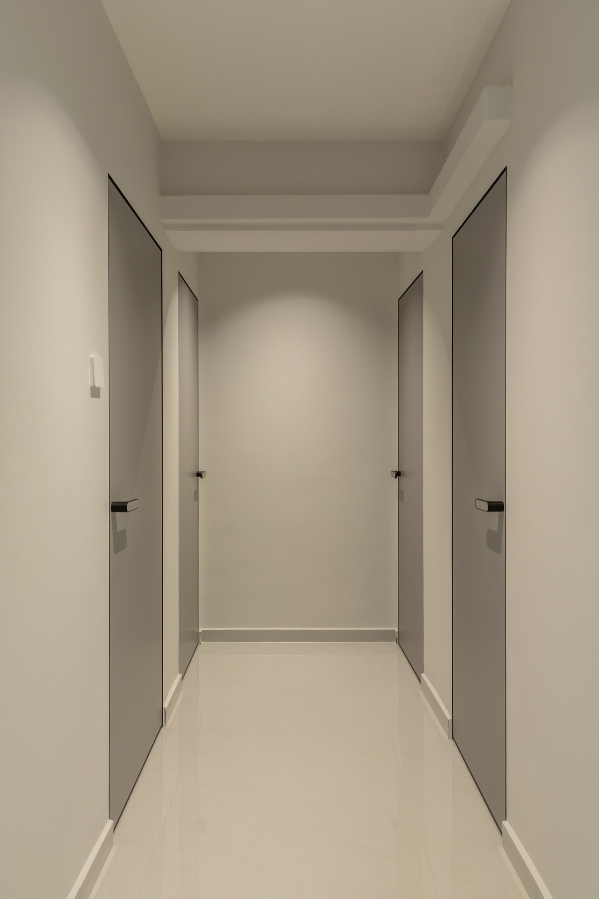 Contemporary Entryway with Drop Ceiling and Flooring
