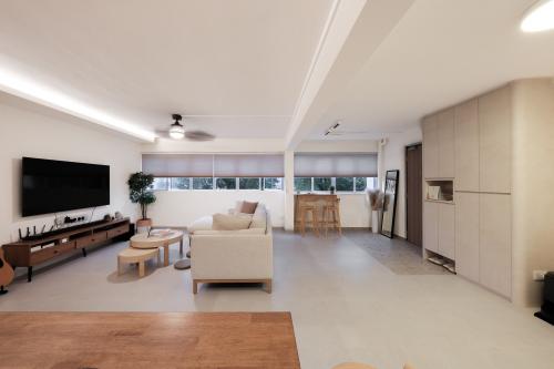 Scandinavian Living Room at 601 Hougang Ave 6