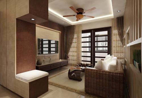Contemporary Living Room at Compassvale Crescent