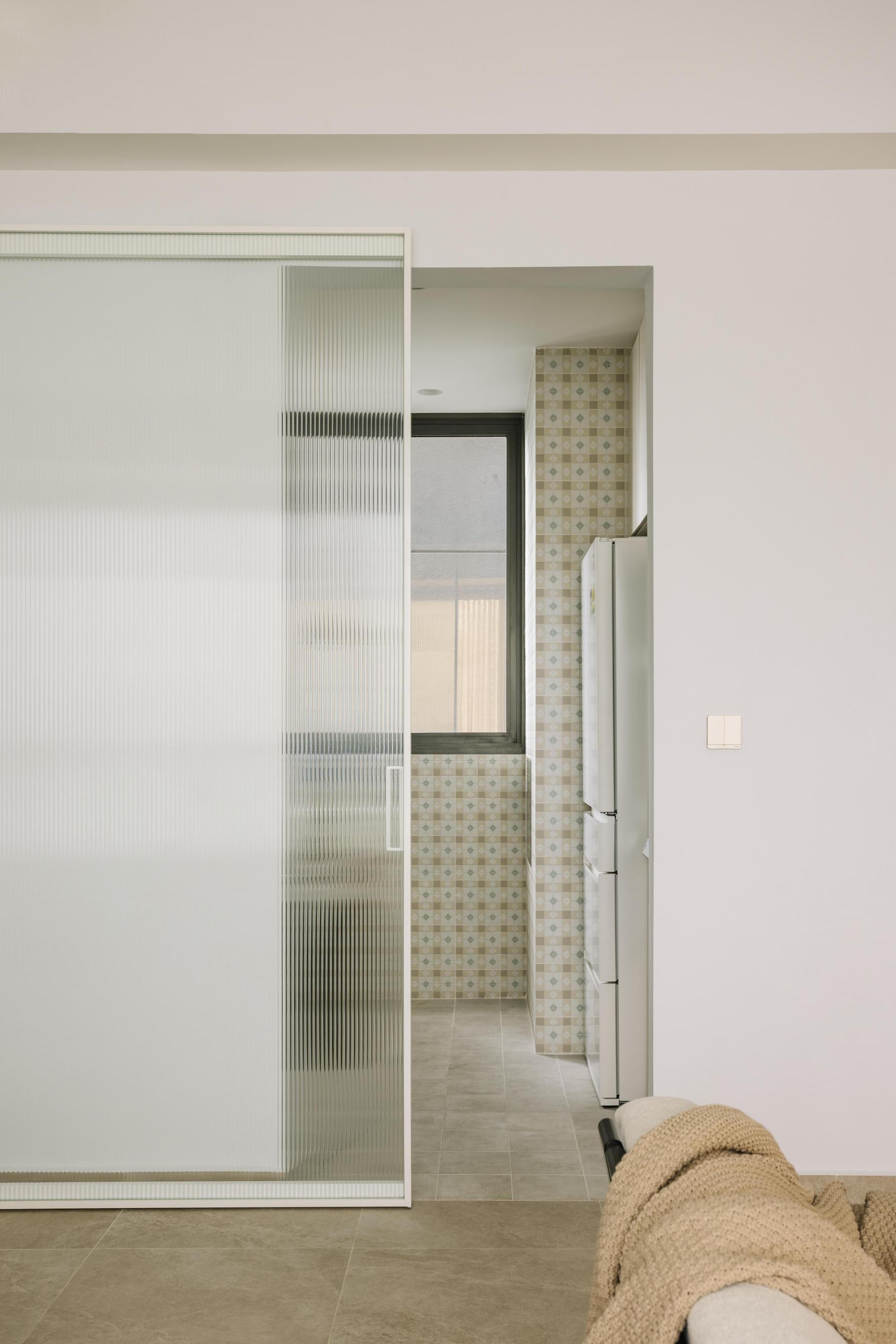 Scandinavian Kitchen with Glass Door and Doors
