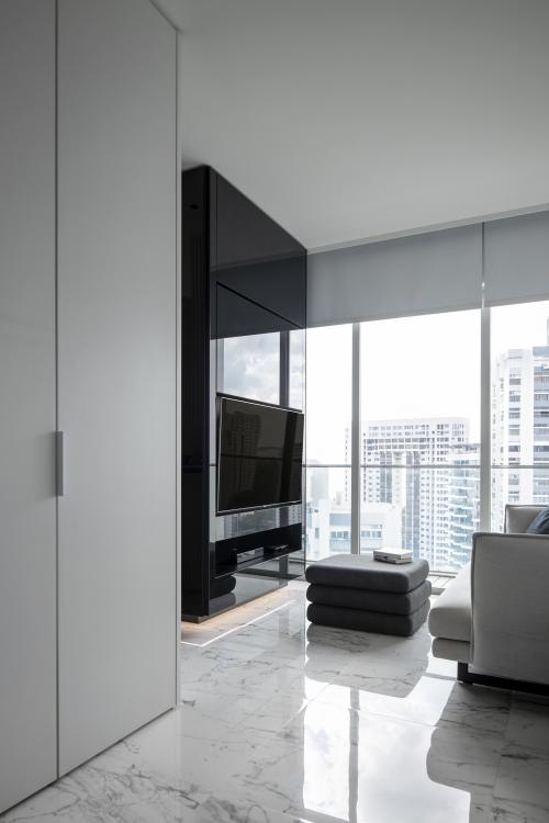 Modern Living Room at One Amber