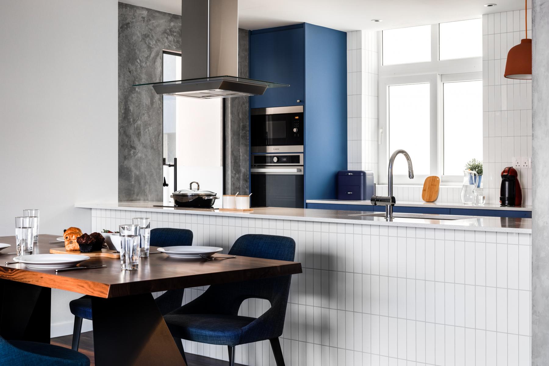 Scandinavian Kitchen with Countertop and Kitchen Island