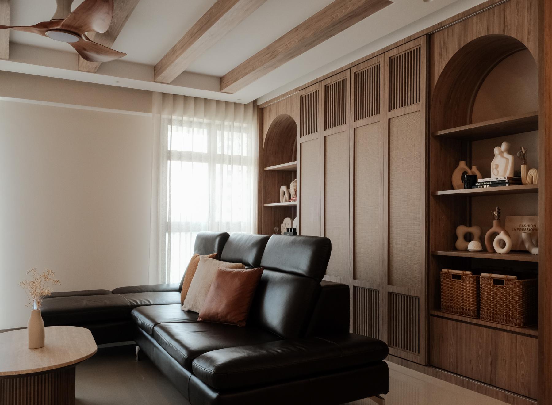 Asian Living Room with Sofa and Coffee Table