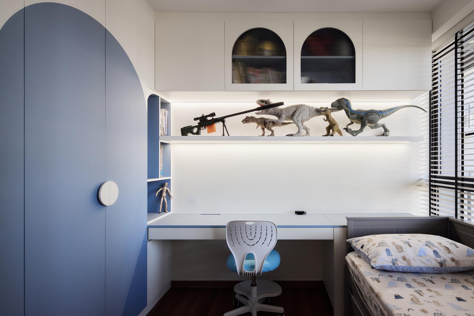 Modern Kids Room with Bookshelf and Toys