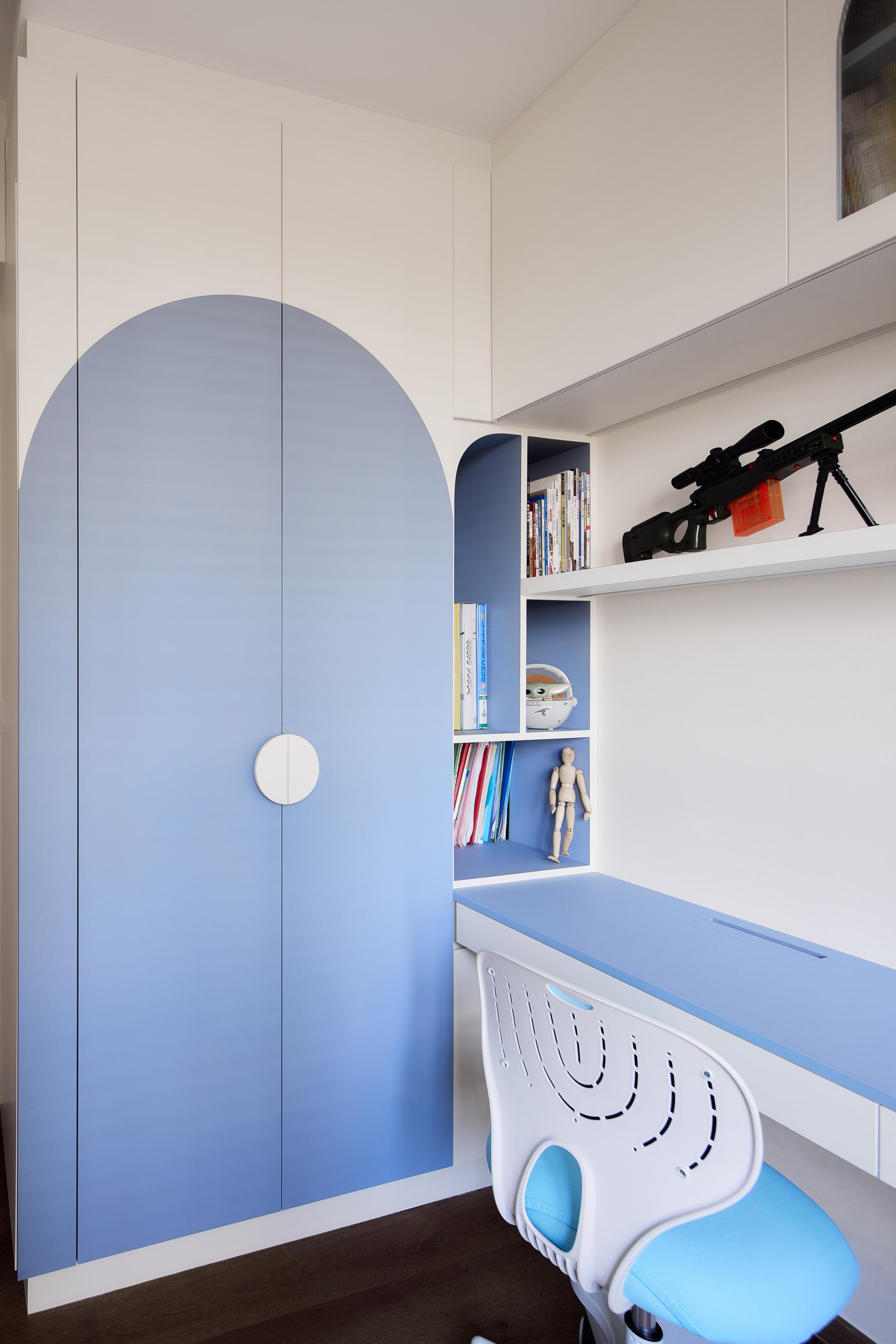 Modern Kids Room with Bookshelf and Toys