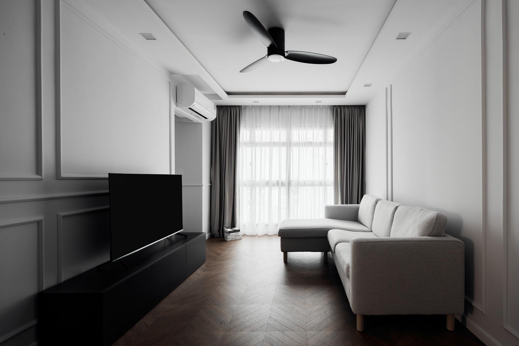 Modern Living Room with Sofa and TV