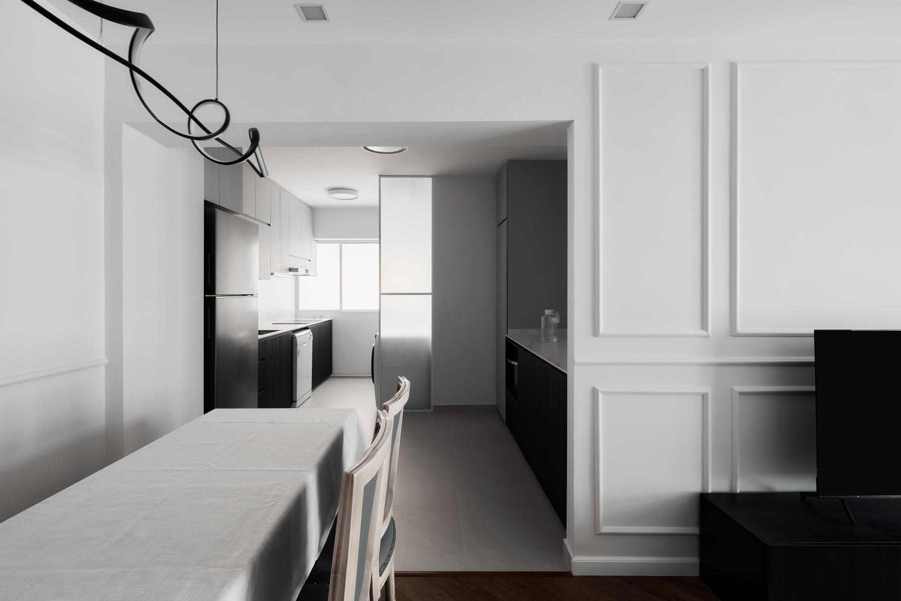 Modern Kitchen with Countertop and Kitchen Island