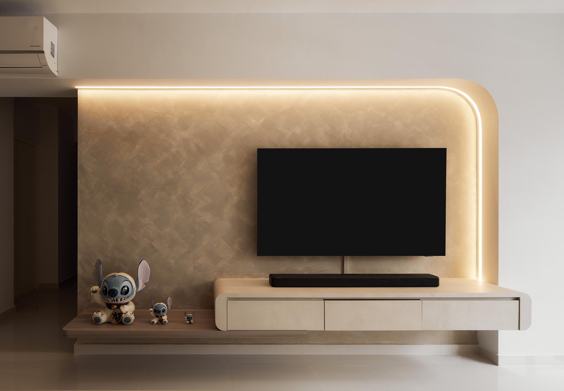Scandinavian Living Room with TV Console and Wood TV Console