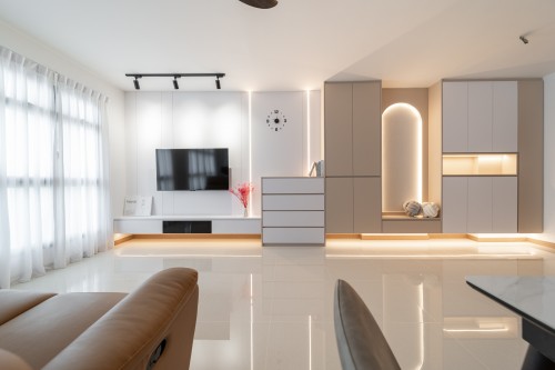 Minimalist Living Room at Blk 466A Fernvale Road