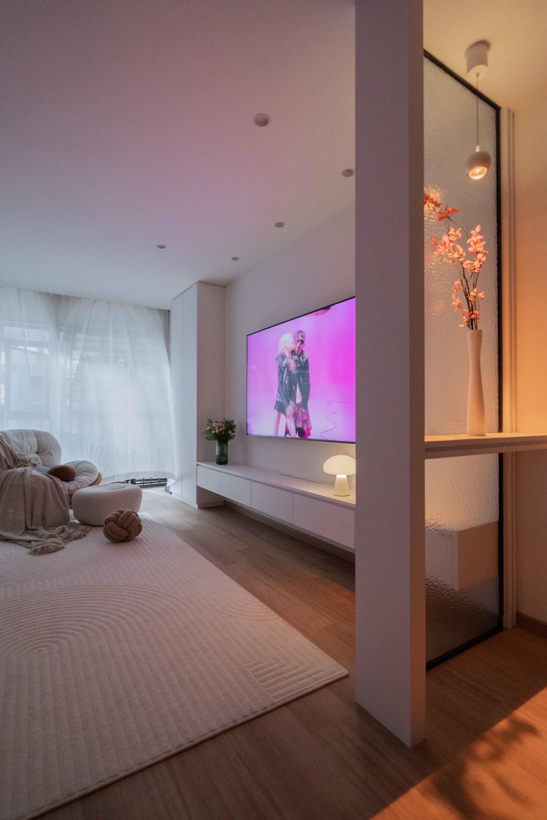 Minimalist Living Room with Artwork and Planters
