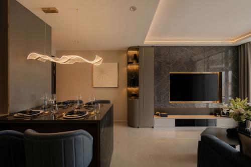 Modern Living Room at Natura Loft @ Bishan