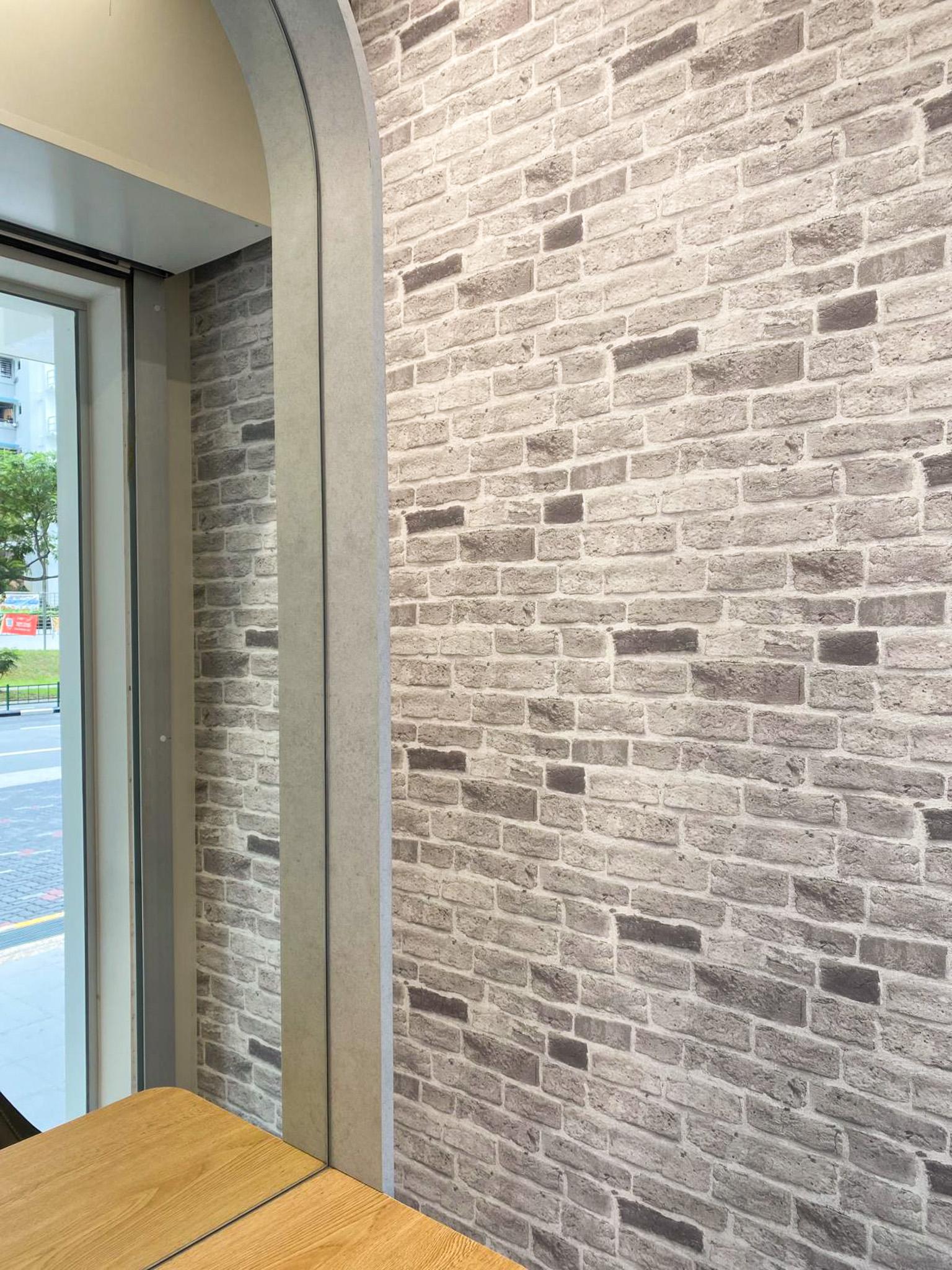 Minimalist Retail with Feature Wall and Wall Shelves