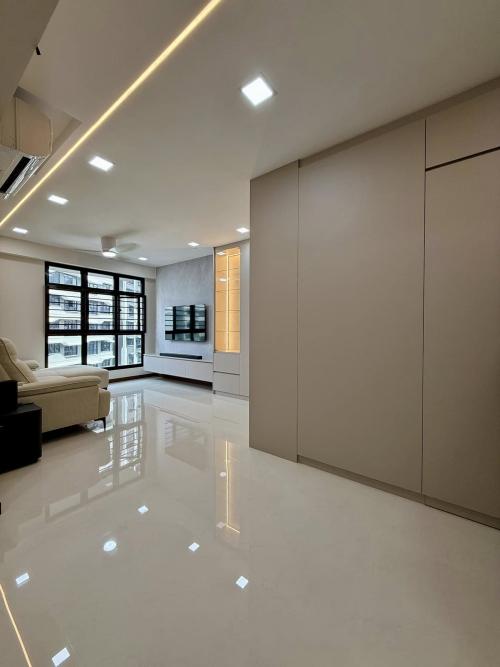 Minimalist Living Room at BTO 4 Room at New Punggol Road