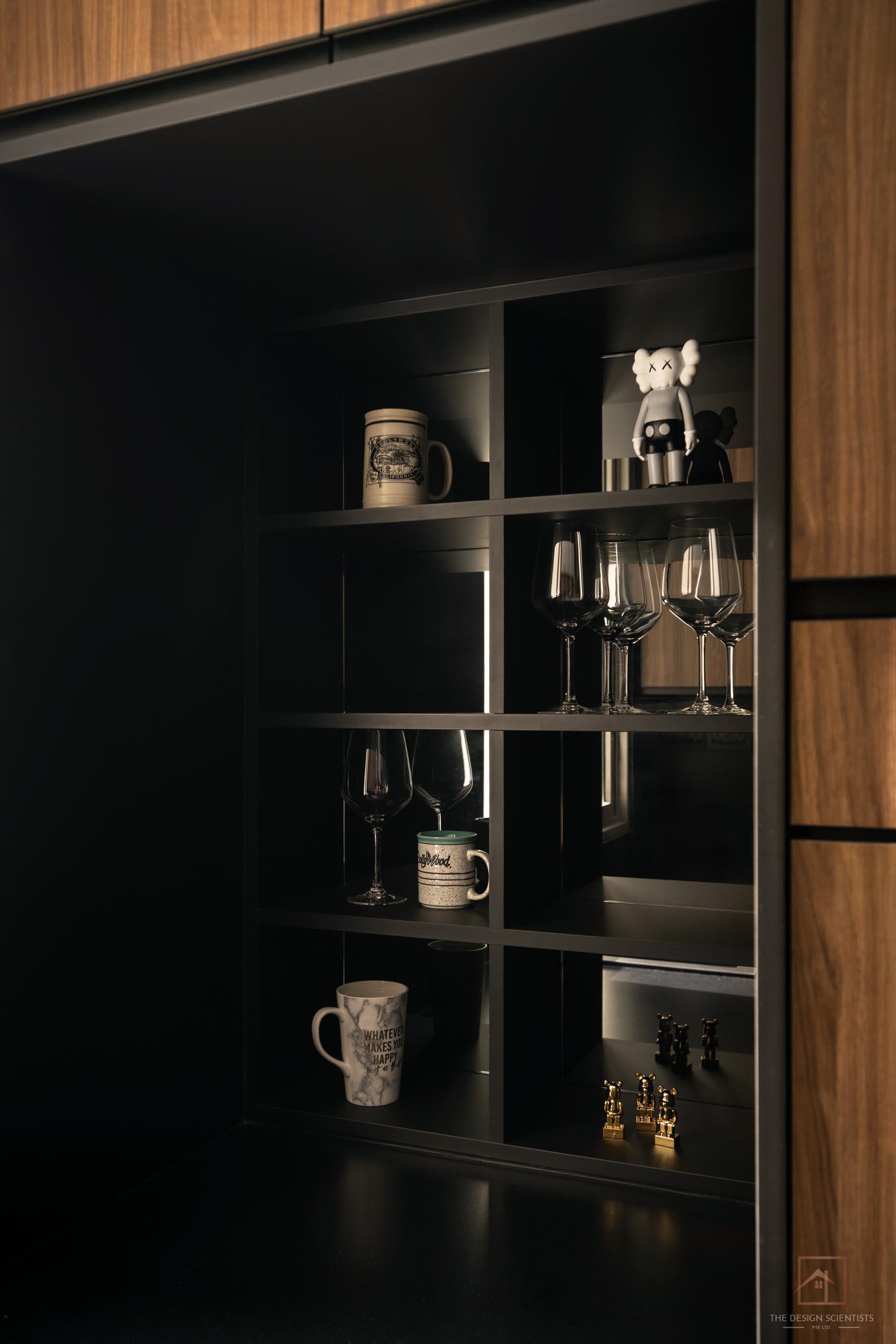 Contemporary Kitchen with Kitchen Island and Cupboard