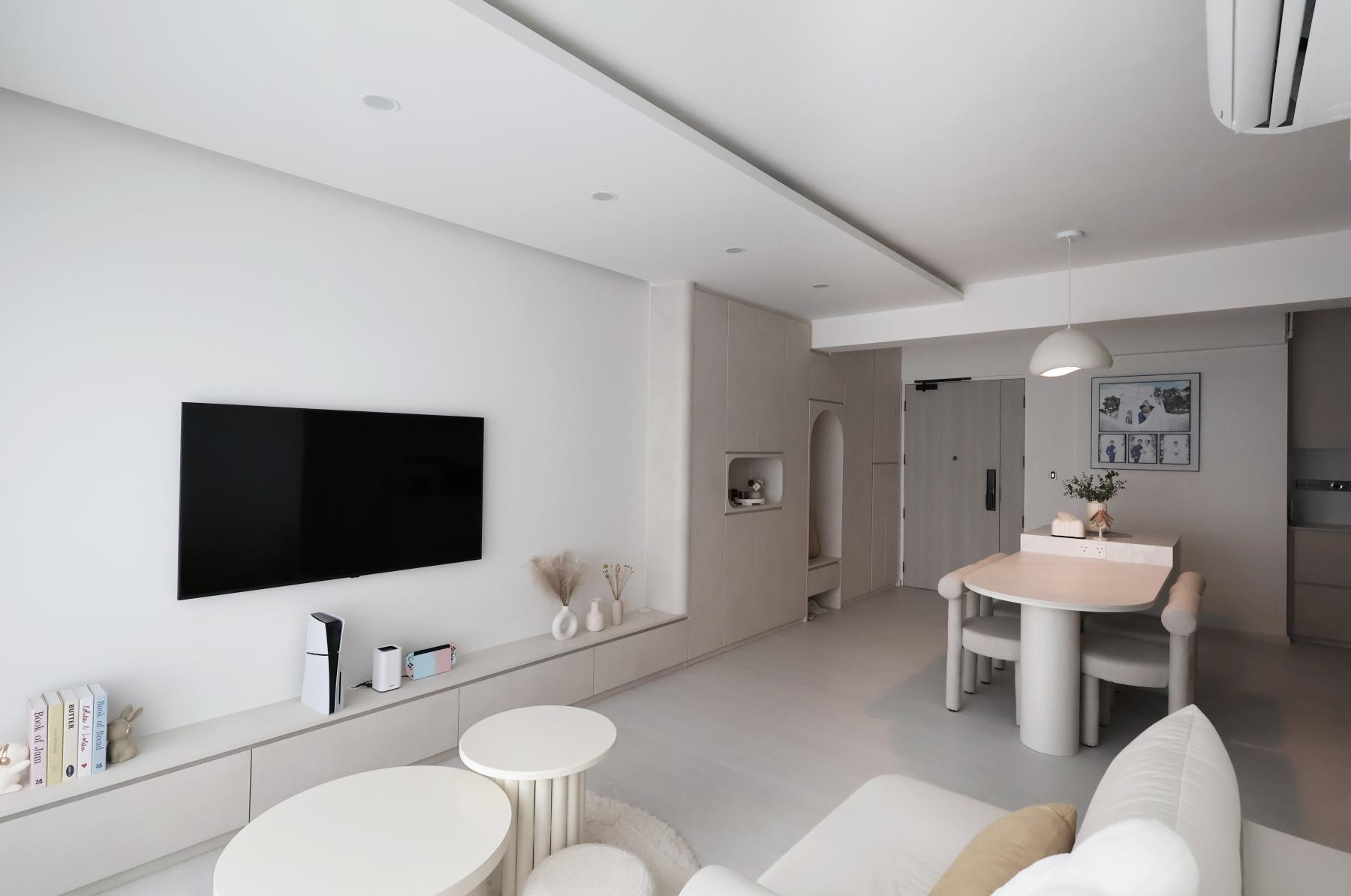 Minimalist Living Room with Cove Lighting and Sofa