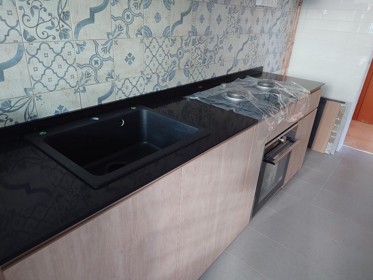 Scandinavian Kitchen with Kitchen Island and Cupboard