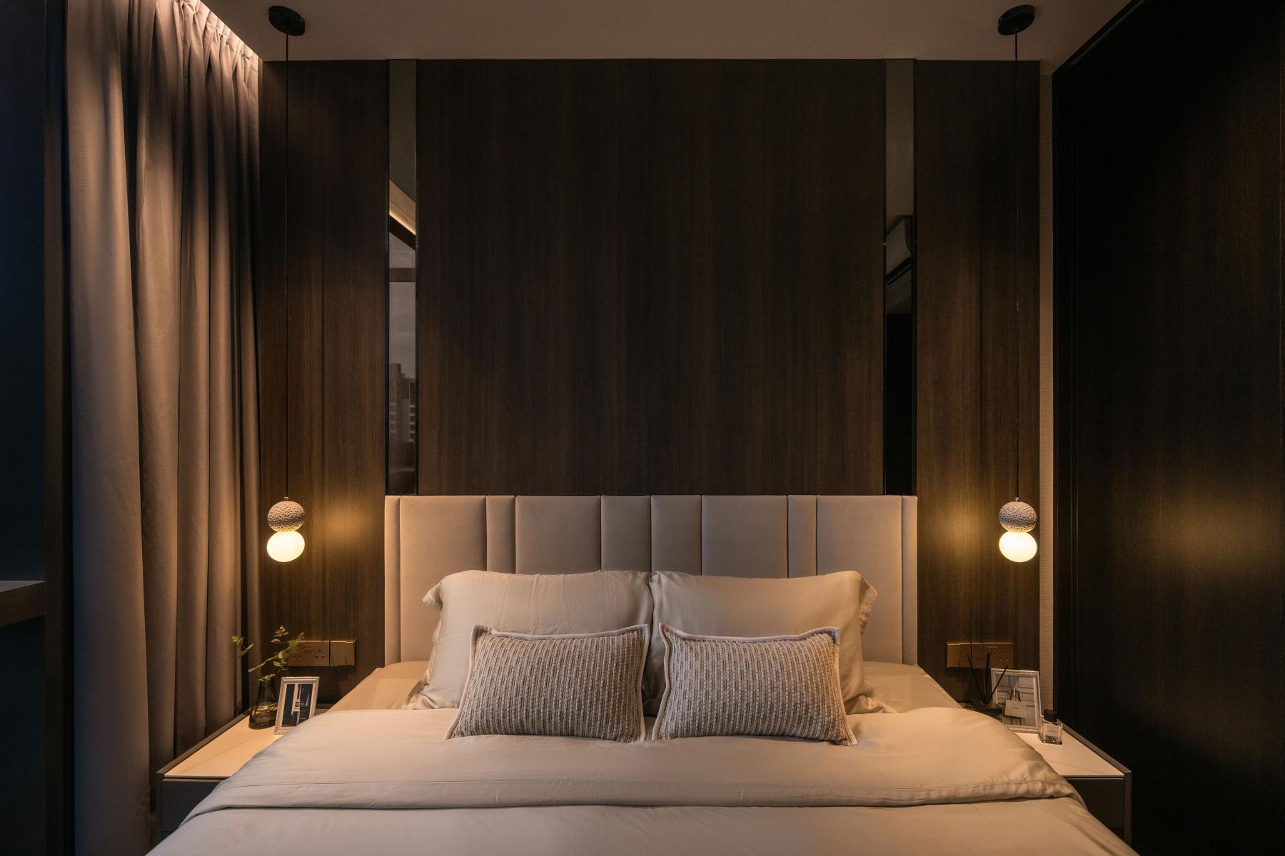 Contemporary Bedroom with Ceiling Light and Wardrobe