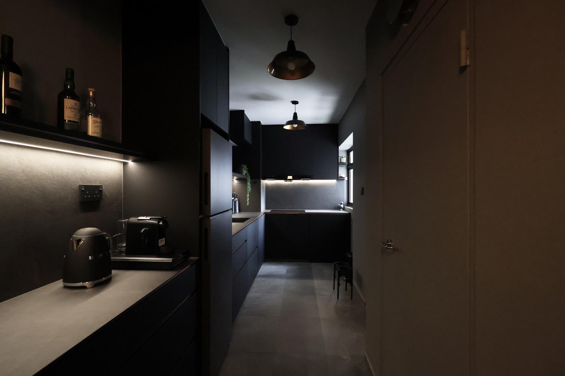 Modern Kitchen with Kitchen Island and Cupboard