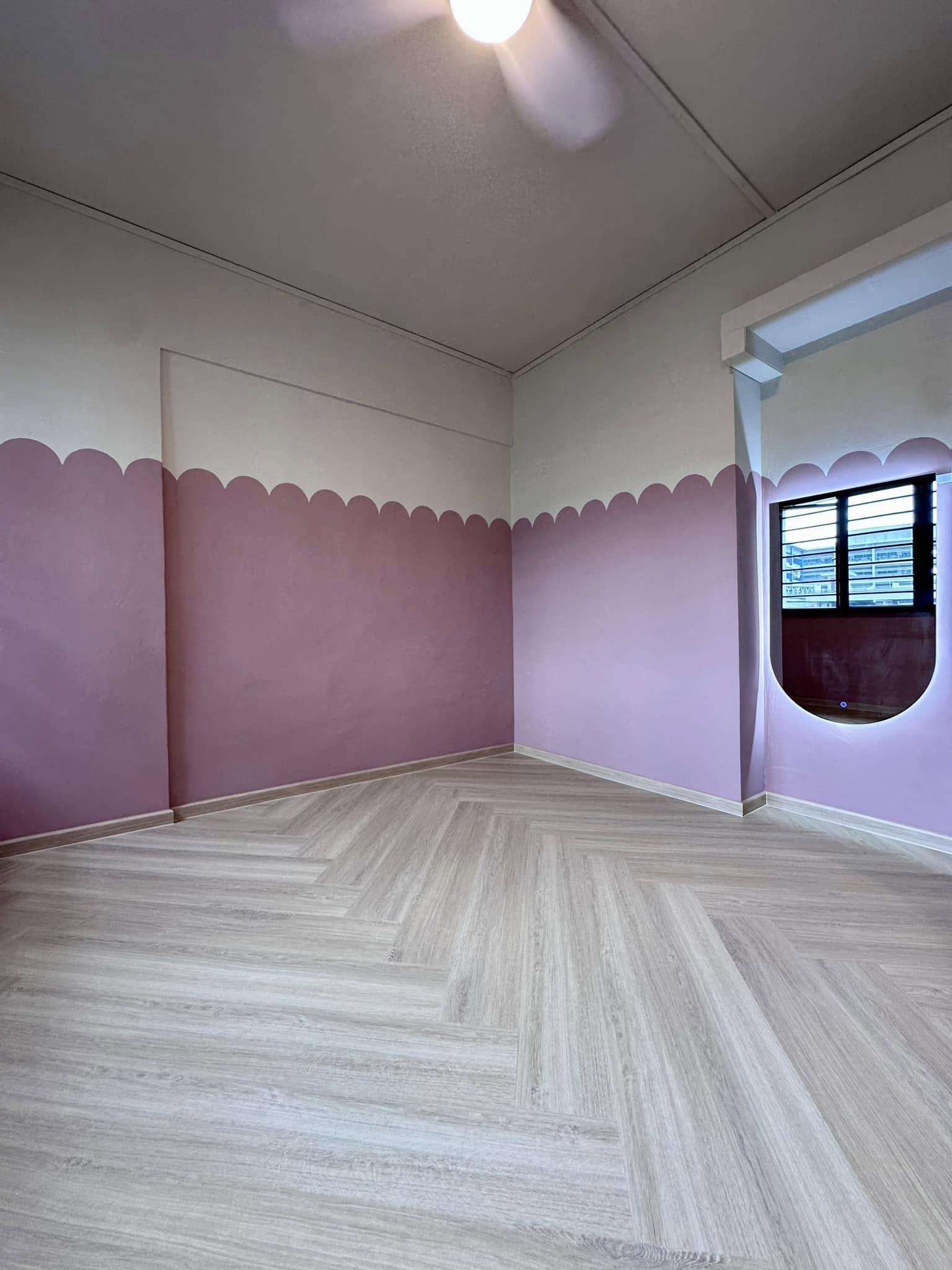 Scandinavian Bedroom with Vinyl Flooring and Ceiling Fan