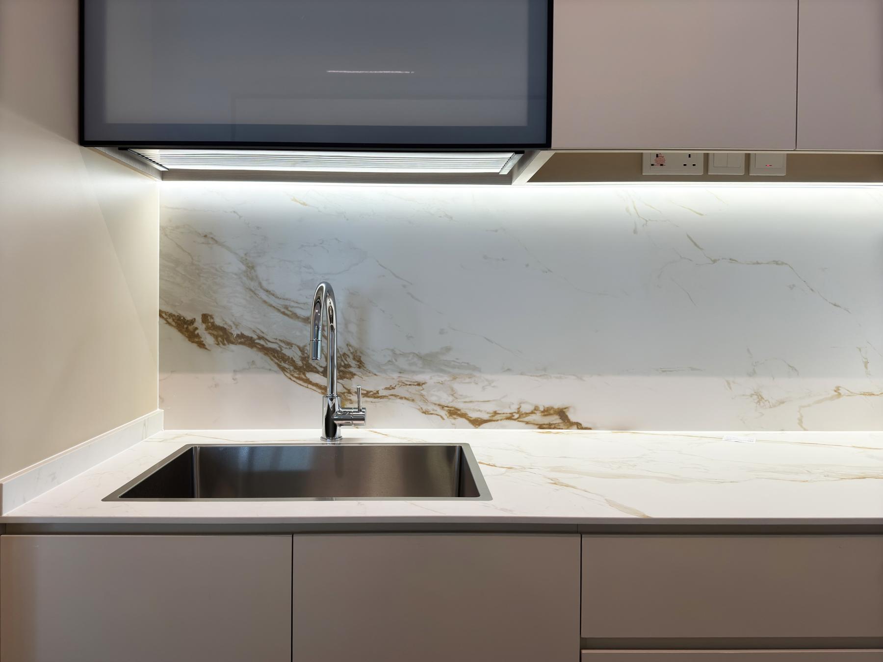 Modern Kitchen with Countertop and Kitchen Island
