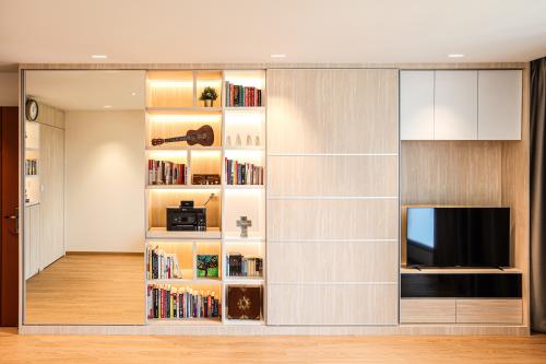 Scandinavian Living Room at 4-Room HDB Scandinavian