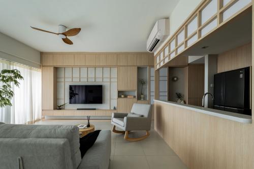 Asian Living Room at Rochester Residence