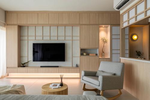 Asian Living Room at Rochester Residence