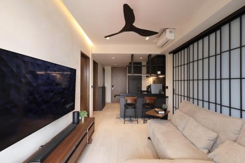 Modern Living Room at 3 Bedroom Condo @ Lorong Kismis