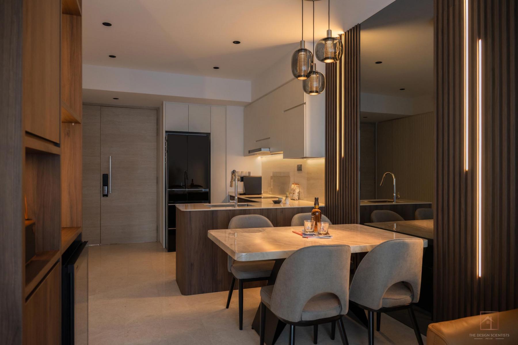 Contemporary Kitchen with Countertop and Open Kitchen