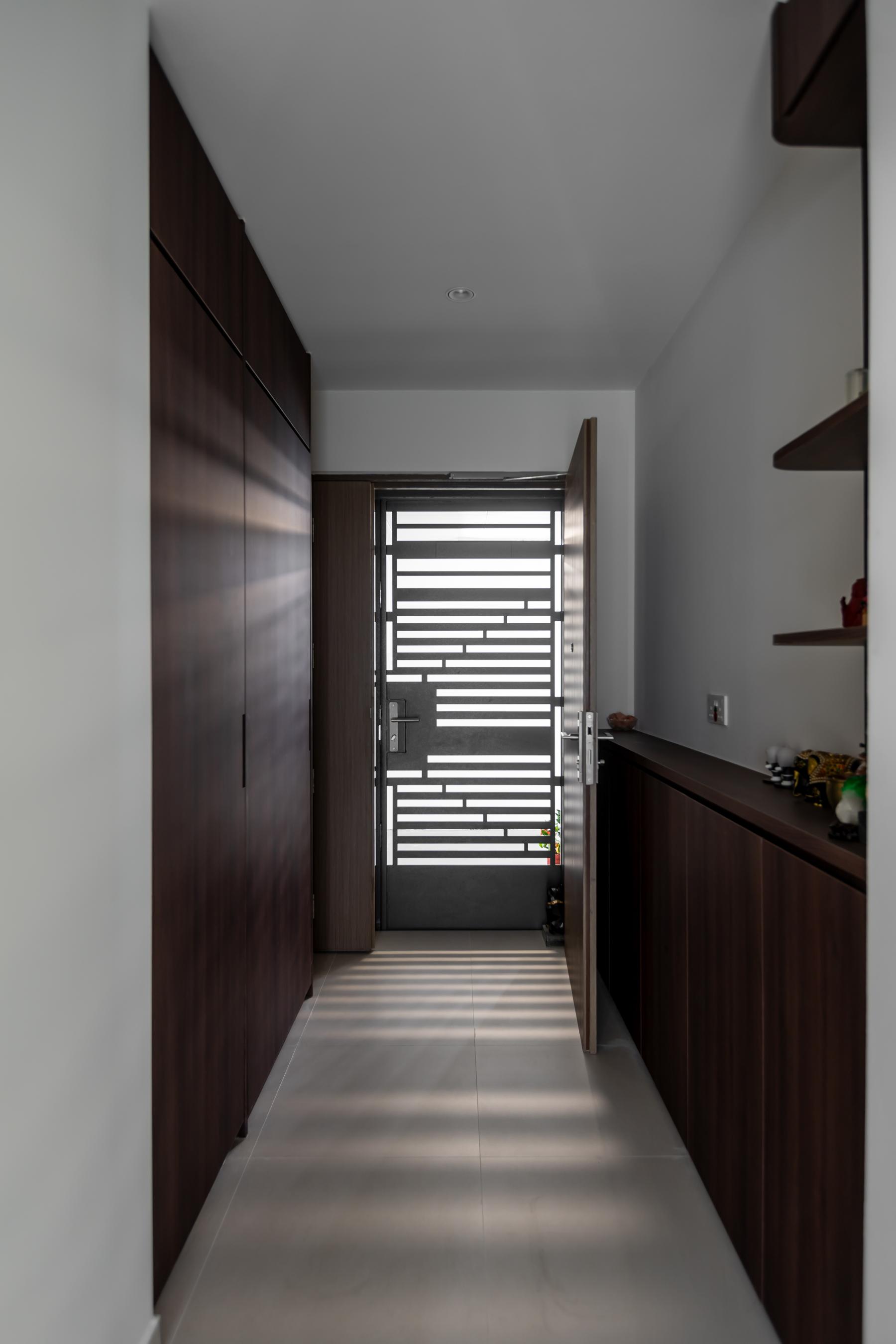 Contemporary Entryway with Small Storage and Doors