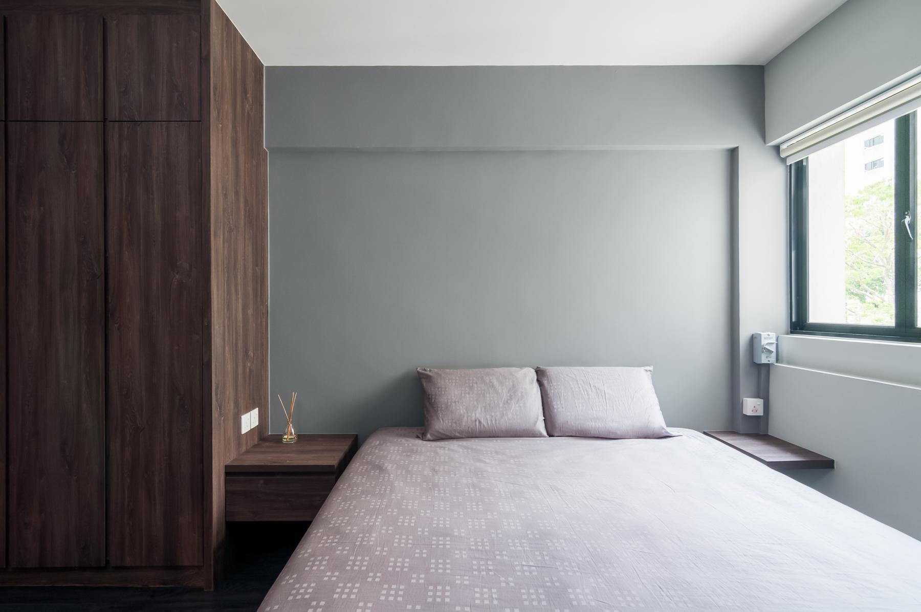 Contemporary Bedroom with Wardrobe and Built-in Bed